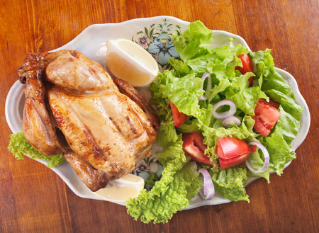whole roasted chickenの写真素材