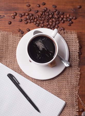 coffee and noteの写真素材