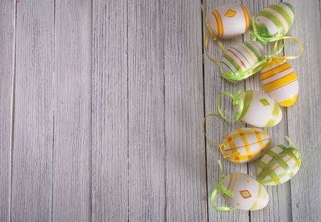easter eggs with spring flower