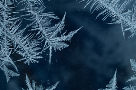 Frosty natural pattern on winter window