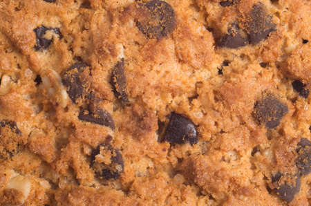 Chocolate chip cookies texture background.