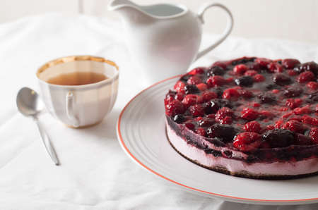 fruit cake with berries and other fruits