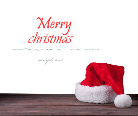 Santa hats isolated on a white backgroundの写真素材