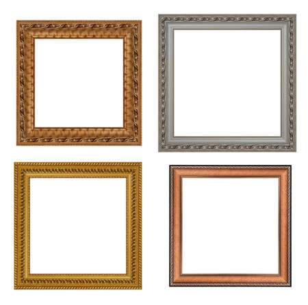 old frame on a white backgroundの写真素材