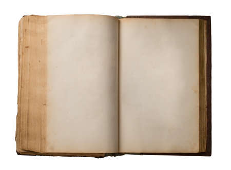 Old book isolated on white backgroundの写真素材