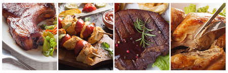 Collection of different meat and vegetablesの写真素材