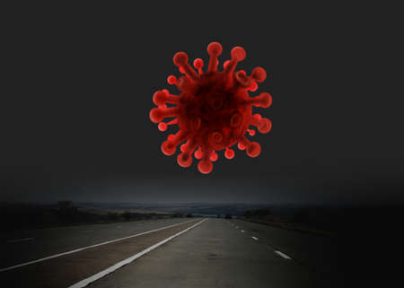 empty highway during an epidemicの写真素材