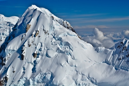 High mountain close-up aerial photoの写真素材