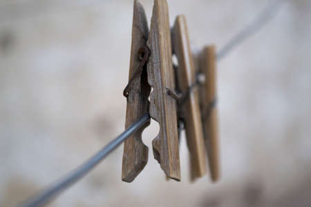 wooden clothespinの写真素材