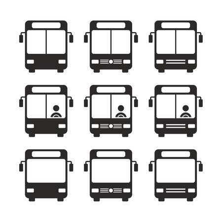 Bus icon setのイラスト素材