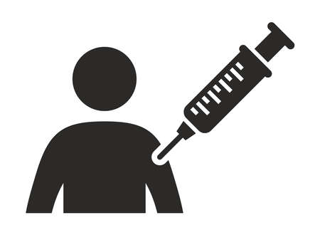 Patient icon. Coronavirus (Covid-19) vaccine trial. Vector icon isolated on white background.のイラスト素材