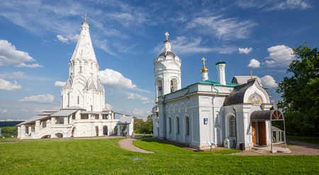 Russia, Moscow. Church of the Ascension and Church of St. George in the Kolomna park. May 26, 2016.のeditorial素材