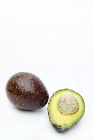 The Avocado on white background , Fruits rich in vitamin E  is good for health.