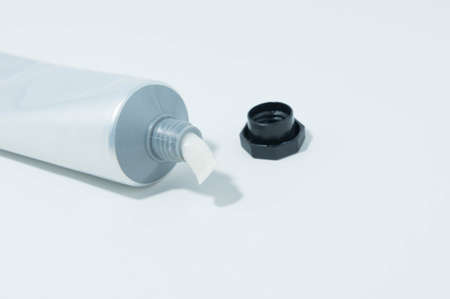 Tube packaging is used for dispensing cream or toothpaste.の写真素材