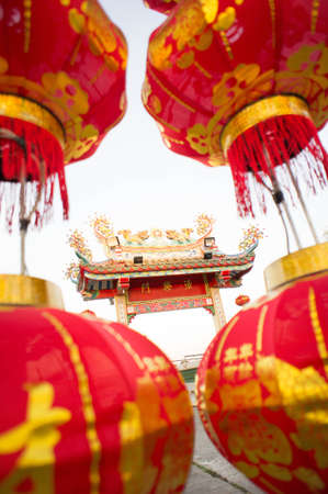 Chinese lanterns are often found in Chinese New Year.の写真素材