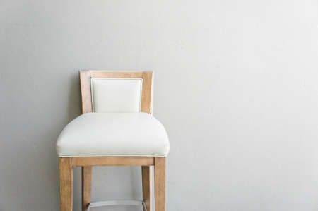 white chair vintage in the living room , modern design interior with grey wallの写真素材