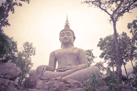 Thailand Loie, 11 june 2017 ,Big buddha statue among nature  , built on a high hilltop of loie Thailand , classic styleの写真素材