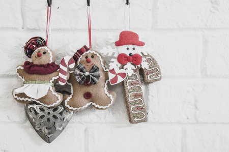 Dolls on the wall of Christmas style