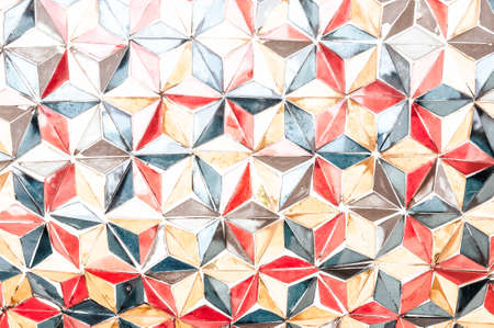 Texture Color triangle wall artwork vintage older handmake styleの写真素材