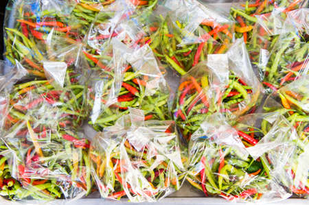 Fresh chilli in the marketの写真素材