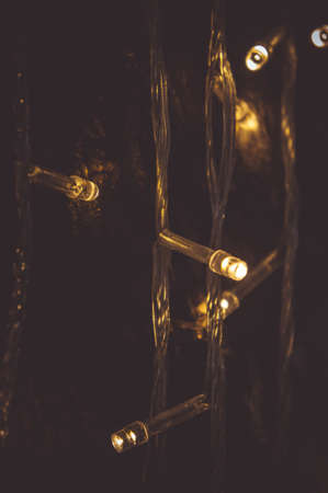 Small Night light bulb LED and bokeh background On the night of the festivalの写真素材