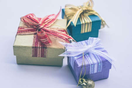 gifts box on background and copy spaceの写真素材