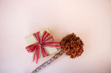gifts box decor for new year and christmas background and copy space , vintage Thank you special...