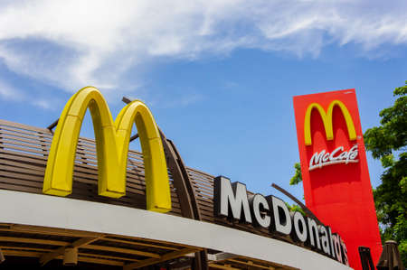 Udon Thani , Thailand , 20 May 2018 Label mcdonald's Restaurant signs in Udon Thani , fast food...