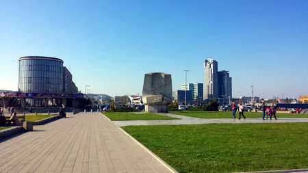 Gdynia, Poland - October 01, 2017: People visit Kosciuszko Square - representation of the city of Gdynia, Poland.のeditorial素材