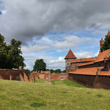 Malbork, Poland - June 25, 2020: Walls of the Teutonic Castle in Malbork, Polandのeditorial素材