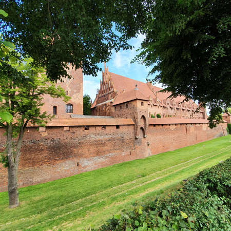 Malbork, Poland - June 25, 2020: Walls of the Teutonic Castle in Malbork, Polandのeditorial素材
