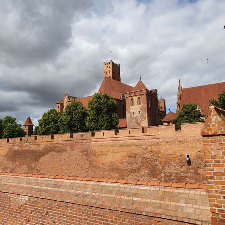 Malbork, Poland - June 25, 2020: Walls of the Teutonic Castle in Malbork, Polandのeditorial素材