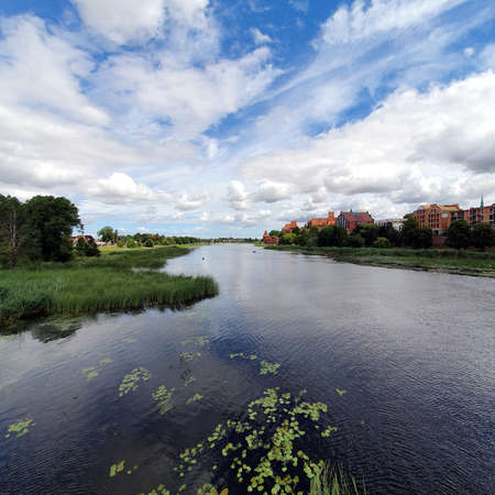 By the Nogat River in Malbork, Polandの写真素材