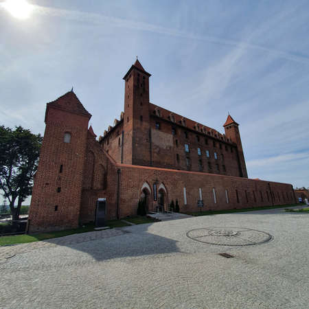 Gniew, Poland - August 19, 2020: Castle in Gniew from the outside.
