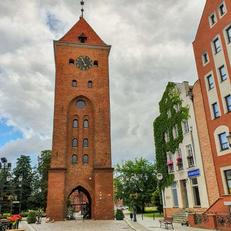 Elblag, Poland - July 21, 2020: Market Gate to the Old Cityのeditorial素材