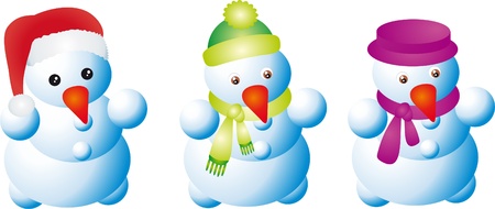 Collection of Traditional Snowmanのイラスト素材