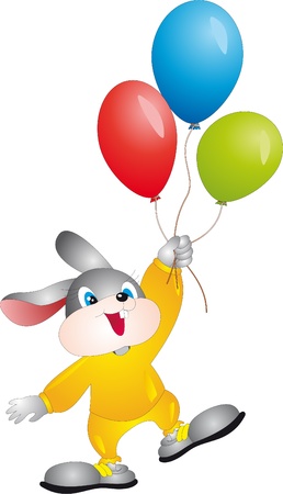 Rabbit with balloonsのイラスト素材