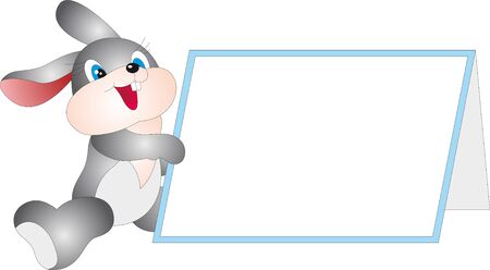 Rabbit and Blank vectorのイラスト素材