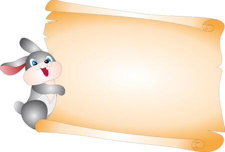 Rabbit and Blank vectorのイラスト素材