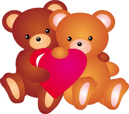 Teddy Bear with Heart vectorのイラスト素材