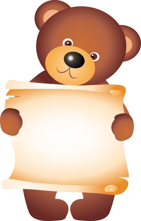 Teddy Bear with blank vectorのイラスト素材