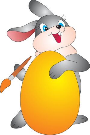 Egg and Rabbit. Easter Illustrationの写真素材