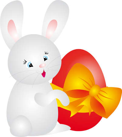 Egg and Rabbit. Easter Illustrationの写真素材