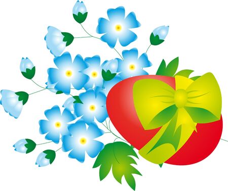 Egg and Flowers. Easter Illustrationの写真素材