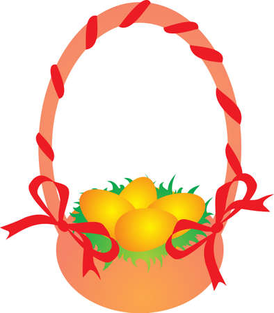 Eggs and Basket. Easter Illustrationの写真素材