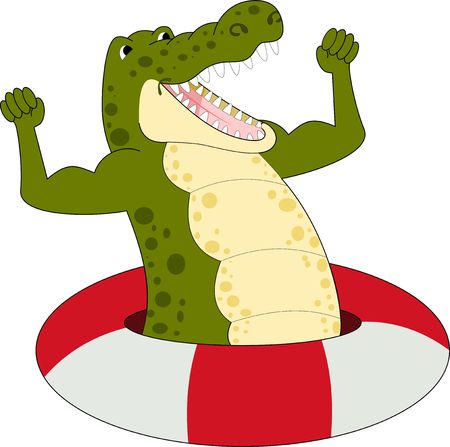 illustration of Cartoon strong crocodile vectorのイラスト素材