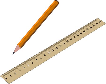 Pencil and ruler illustration. Project design concept vectorのイラスト素材