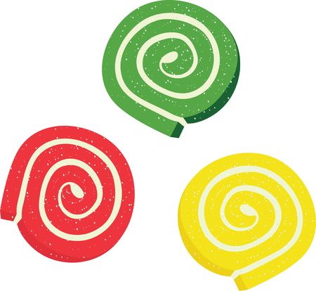 vector set of colorful fruit jelliesのイラスト素材