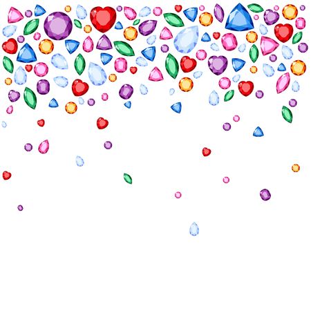 Set of realistic jewels. Colorful gemstones. Vector gemstone Illustrationのイラスト素材