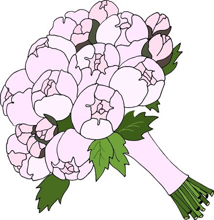 Bouquet of rose, peony. Elegant vector floral design.のイラスト素材